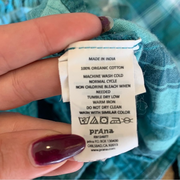 PRANA Women's Plaid Francine Top size Small - Picture 7 of 9